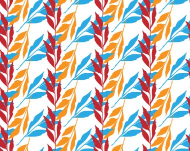 Yaprakları pürüzsüz tekrarlayan desenli dallar. Ağaç taç, tropikal egzotik orman. Botanik arkaplan, kumaş, baskı kağıdı, duvar kağıdı