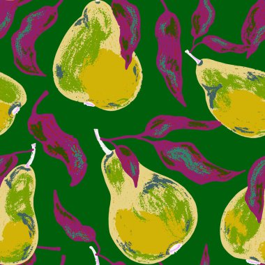 Şekillendirilmiş armutlar ve akan yapraklardan oluşan kusursuz bir desen. Sanatsal doku ve kalın şekiller onu tekstil, ambalaj, mutfak dekorasyonu ve mevsimsel tasarım projeleri için harika kılıyor..