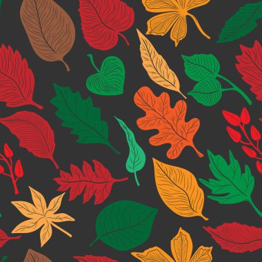 Sonbahar yaprakları pürüzsüz. Duvar kağıdı, kumaş baskı, ambalaj ve kağıt. Doğal bitki motifleri
