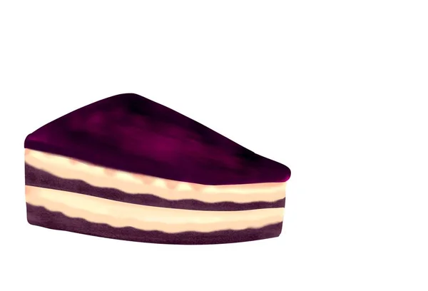 Малюнок Шаруватого Чорничного Торта Морозивом — стокове фото