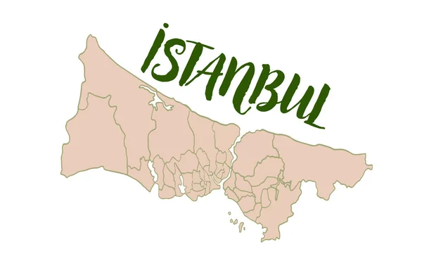 Explore Stanbul Provinces Regions Detailed Vector Map — 스톡 벡터