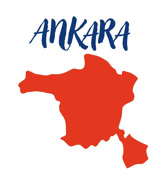 Upptäck Ankaraprovinsens Regioner Med Tydlig Vektorkarta — Stock vektor