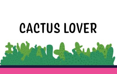 'Kaktüs Aşığı ile Vektör Posteri Tasarımı