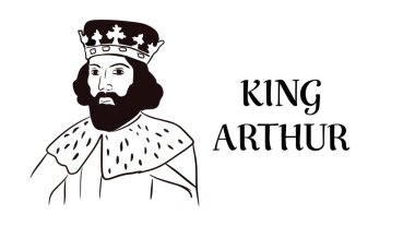 Kral Arthur 'un portresinin vektör çizimi