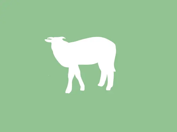 Schaf Vektor Symbol Auf Grünem Hintergrund — Stockvektor