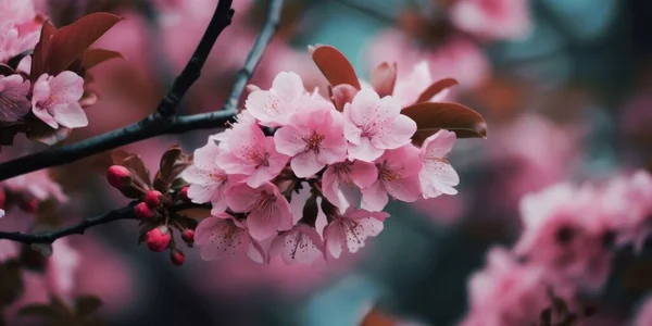 Tree Branches Pink Flowers Blooming Spring — Stock Photo, Image