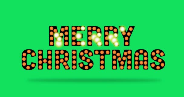 Buon Natale Testo Con Lampadine Sullo Sfondo Dello Schermo Verde — Video Stock