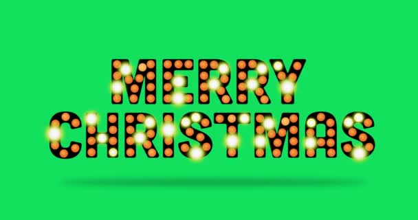 Καλά Χριστούγεννα Κείμενο Λαμπτήρες Πράσινο Φόντο Οθόνη Καλά Χριστούγεννα Κείμενο — Αρχείο Βίντεο