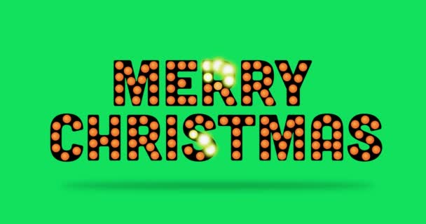 Erleuchtete Frohe Weihnachten Texttafel Auf Grünem Bildschirmhintergrund Nahtlose Schleife — Stockvideo