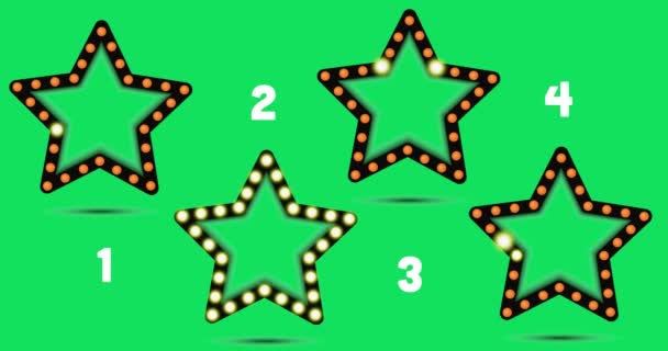 Conjunto Animado Gráficos Movimiento Luces Carpa Parpadeando Patrones Diferentes Estrellas — Vídeos de Stock