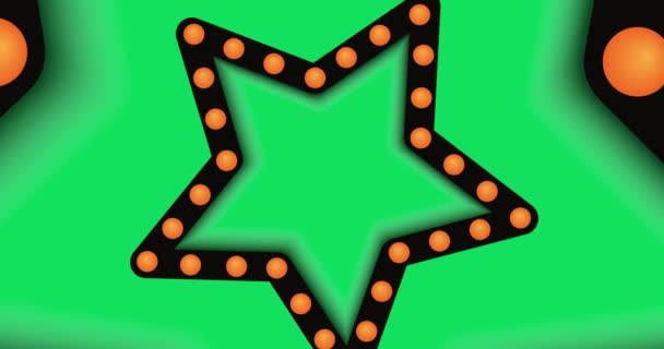Animated Motion Graphics Beautiful Stars Marquee Lights Green Screen Background — Stock Video