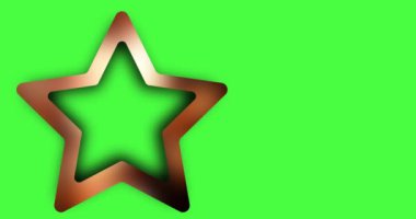 Animasyon yıldızları. Yeşil ekran arka planında parlayan bir yıldızın animasyonu. Fotoğraf çerçevesi, Noel, doğum günü kutlaması, Xmas vs. için kullanılabilir