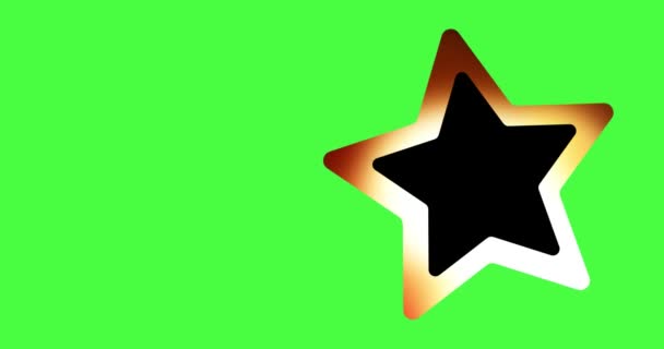Περιστρεφόμενο Animation Αστέρι Μαύρο Πλαίσιο Πράσινο Φόντο Οθόνη Φως Τρεμοπαίζει — Αρχείο Βίντεο