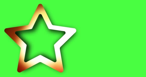 Animasyon Yıldızları Yeşil Ekran Arka Planında Parlayan Bir Yıldızın Animasyonu — Stok video