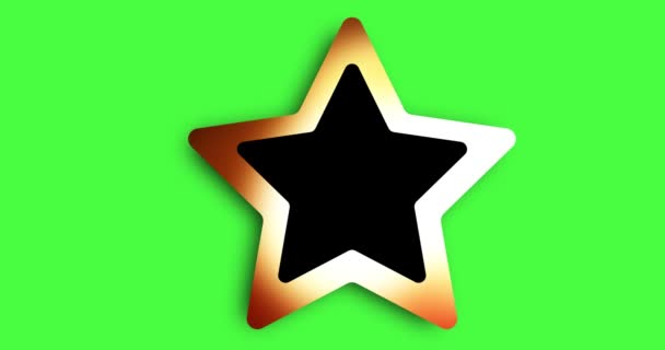Αστέρι Animation Μαύρο Πλαίσιο Πράσινο Φόντο Οθόνη Φως Στα Αστέρια — Αρχείο Βίντεο