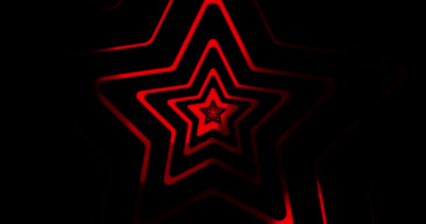 Étoiles Couleur Rouge Avec Clignotement Lumineux Lumineux Animé Sur Fond — Video