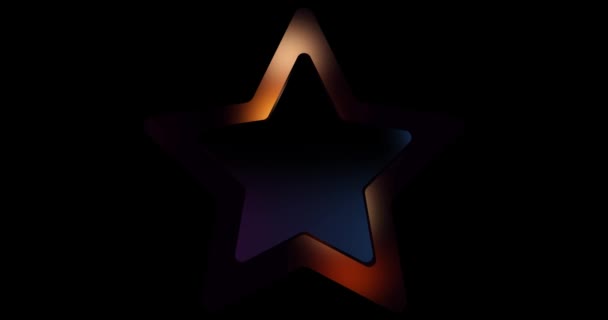 Gyönyörű Csillagok Csillognak Fekete Háttéren Elvont Hátterek Mozgás Grafika Csillag — Stock videók