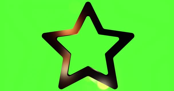 Анимационные Рождественские Звезды Анимация Света Сияющего Звезде Фоне Зеленого Экрана — стоковое видео