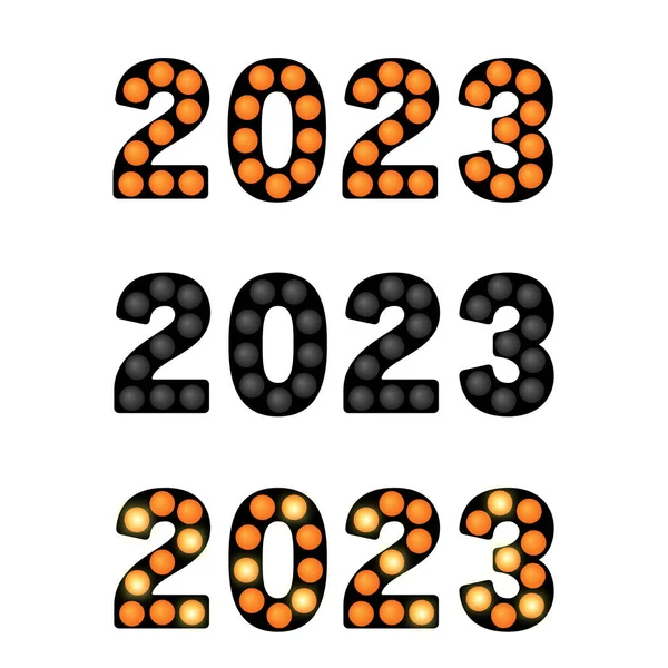 Mutlu Yıllar 2023 Afişleri Beyaz Arkaplanlı Metin Şablonu 2023 Yılbaşı — Stok Vektör