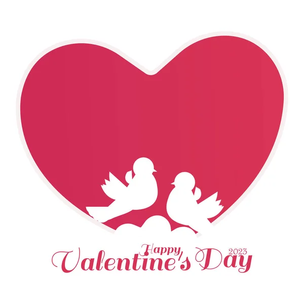 Valentine Day Illustration Love Valentine Day Greeting Card Love Birds —  Vetores de Stock