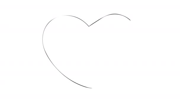 Animation Hand Drawn Heart Isolated White Background Heart Changing Colors — Stockvideo