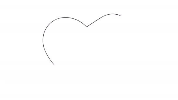 白地に手描きの矢印ピアスハートのアニメーションスケッチ — ストック動画
