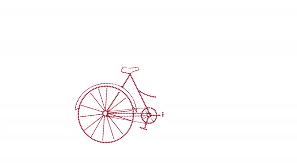 Çizilmiş Animasyon Çizimi Beyaz Arkaplanda Izole Edilmiş Bisiklet — Stok video