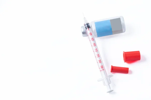 Frascos Para Injectáveis Médicos Para Injectáveis Com Uma Seringa Num — Fotografia de Stock