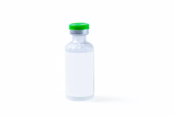 Vaccin Fles Geïsoleerd Witte Achtergrond — Stockfoto