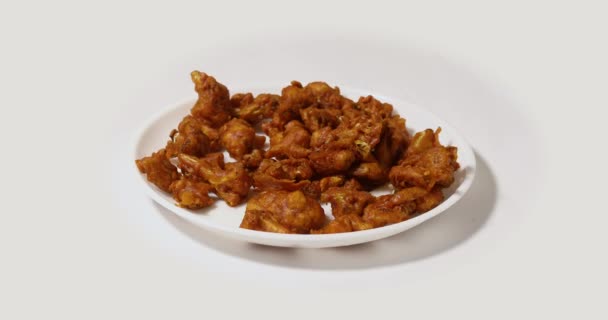 Gobi Gobi Manchurian Dry Popularne Jedzenie Uliczne Indii Wykonane Kalafiorów — Wideo stockowe