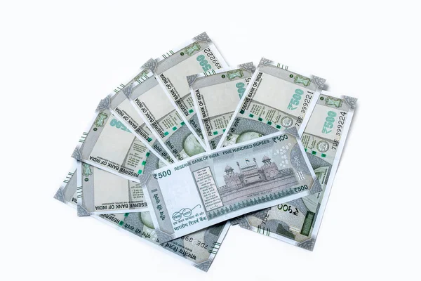500 Hundred Rupees Indian Money Isolated White Background — Stock Photo, Image