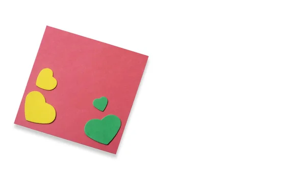 Boş Kağıt Beyaz Kağıtta Kalpler Sevgililer Günü — Stok fotoğraf