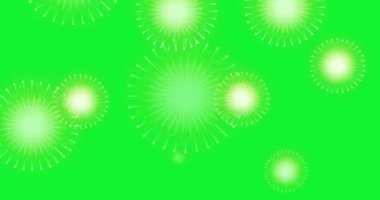 Diwali festivali havai fişek kutlaması yeşil ekranda. 4 Temmuz, Yeni Yıl, Diwali, Kutlama Festivali.