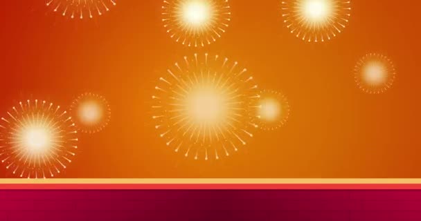 动画烟火Diwali庆祝背景 七月四日 Diwali节庆祝活动 — 图库视频影像