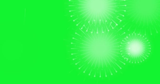 Animowane Fajerwerki Zielonym Tle Ekranu Lipca Nowy Rok Święto Diwali — Wideo stockowe
