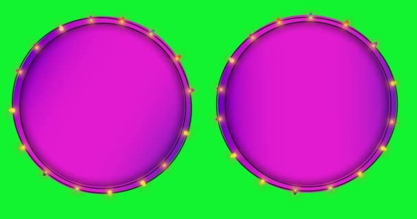Roze Cirkel Frame Groene Scherm Achtergronden — Stockvideo