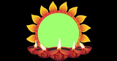 diya lambasıyla Diwali hareketli animasyon arka planınız kutlu olsun. Tatil, Hindu festivali, Diwali kutlaması, Karthika Deepa Festivali.