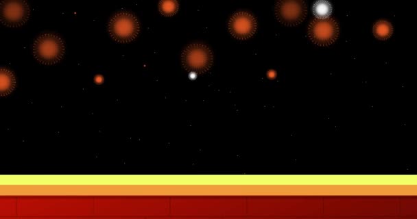 Анимированная Графика Движения Фейерверков Цветах Индийского Национального Флага Черном Фоне — стоковое видео