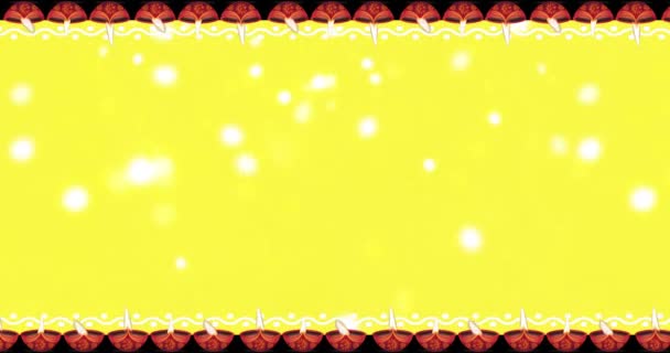 Animovaná Pohybová Grafika Diwali Diya Olejové Lampy Pohybující Vlevo Dole — Stock video