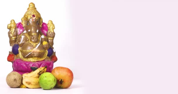 Festival Ganesha Chaturthi Celebra Con Escultura Ganesha Del Dios Hindú — Vídeo de stock