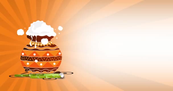Feliz Pongal Festival Saudações Vídeo Animado — Vídeo de Stock
