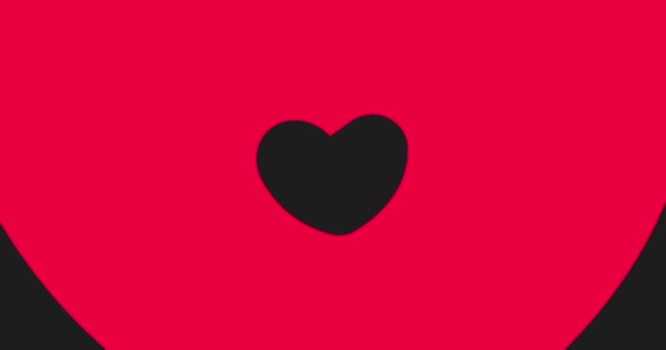 Animación Gráfica Movimiento Forma Del Corazón Sobre Fondo Rojo Animación — Vídeo de stock
