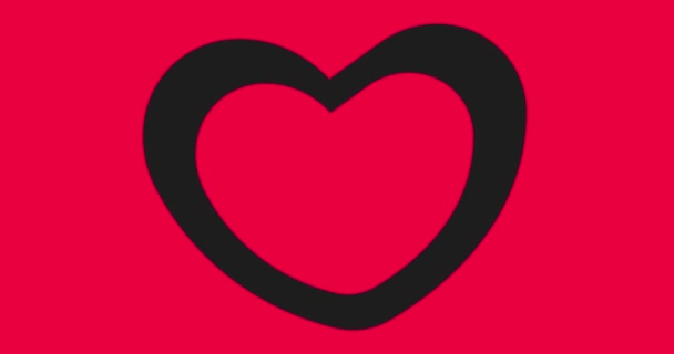 Концепція Дня Святого Валентина Анімація Графіки Руху Серце Червоному Тлі — стокове відео