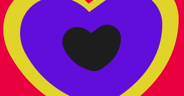 Transiciones Animación Corazón Multicolor Sobre Fondo Pantalla Verde Día San — Vídeo de stock