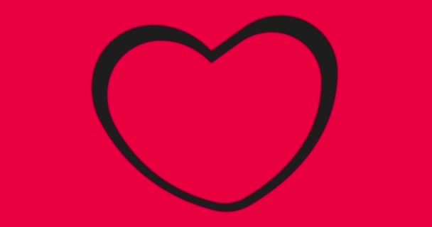 Zaproszenie Ślubne Czerwonego Tła Kształcie Serca Puste Miejsce Tekst Animowane — Wideo stockowe