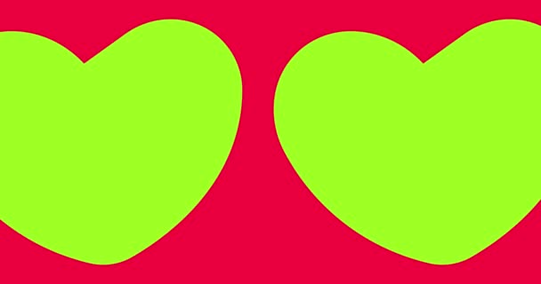 Kırmızı Ekran Arkaplanı Üzerinde Soldan Sağa Hareket Eden Büyük Yeşil — Stok video