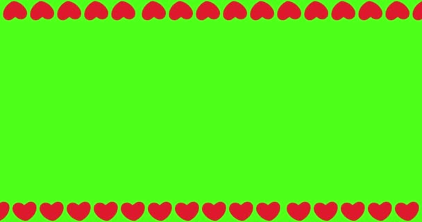 Corazón Rojo Mueve Izquierda Derecha Sobre Fondo Pantalla Verde Fondo — Vídeo de stock