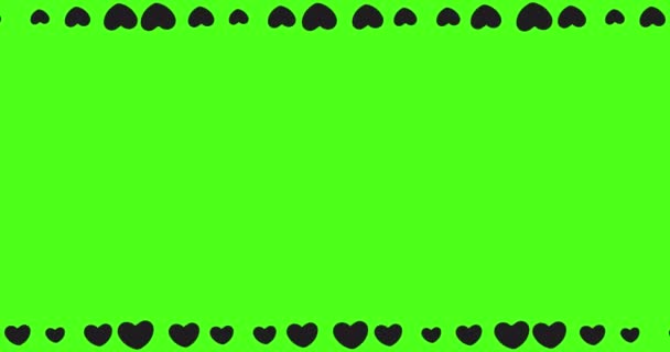 Siyah Bir Kalp Zıplar Yeşil Perde Arkasında Sağa Sola Hareket — Stok video