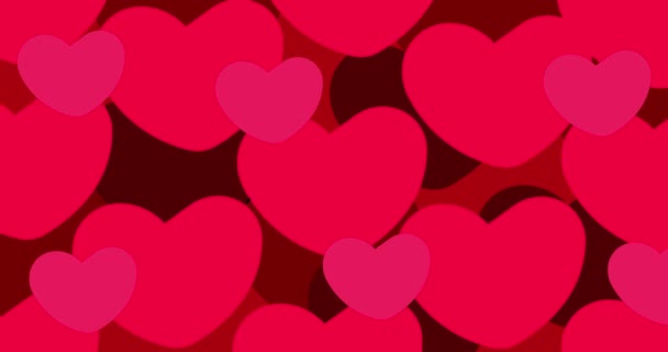 Movimiento Animación Transiciones Corazón Sobre Fondo Negro Para San Valentín — Vídeos de Stock