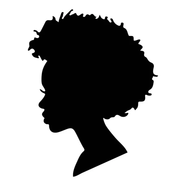 Профіль Силуета Камео Красивої Афроамериканської Жінки Афро — стоковий вектор